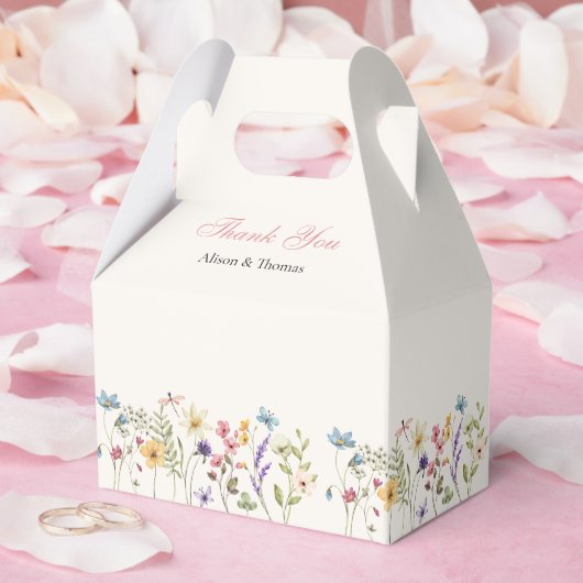 Whimsical Wildflowers Meadow Wedding  Favor Boxes Bedankdoosjes (Huwelijk)