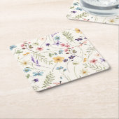 Whimsical Wildflowers Meadow Wedding  Kartonnen Onderzetters (Schuin)