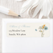 Whimsical Wildflowers Meadow Wedding  Label (Insitu)