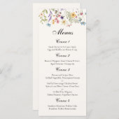 Whimsical Wildflowers Meadow Wedding Menu (Voorkant / Achterkant)
