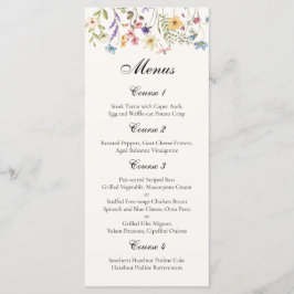 Whimsical Wildflowers Meadow Wedding Menu