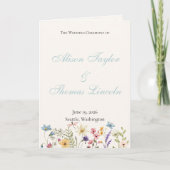Whimsical Wildflowers Meadow Wedding  Programma (Voorkant)