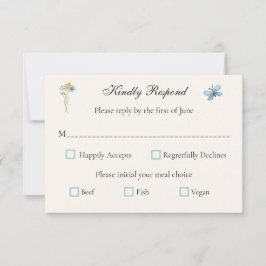 Whimsical Wildflowers Meadow Wedding  RSVP Kaartje