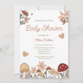 Whimsical Wildflowers Mushroom Baby shower Kaart (Voorkant)