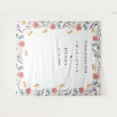 Whimsical Wildflowers Trouwfoto Achtergrond Wandkleed (Voorkant (horizontaal))