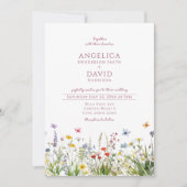 Whimsical Wildflowers Vlinders bruiloft Kaart (Voorkant)