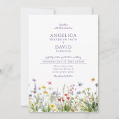 Whimsical Wildflowers Vlinders bruiloft Kaart (Voorkant)