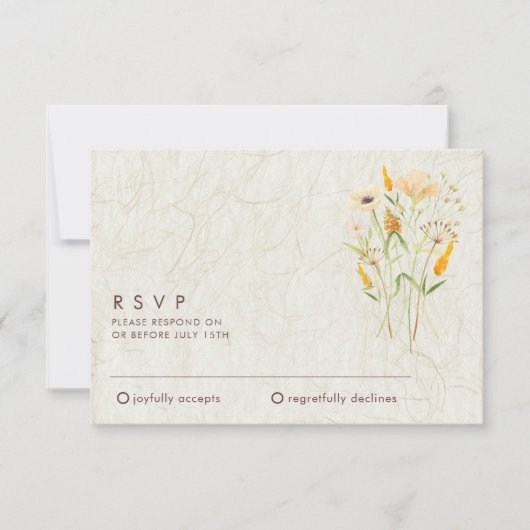 Whimsical Wildflowers Wedding RSVP (Voorkant)