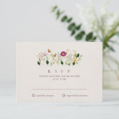 Whimsical Wildflowers Wedding RSVP Card (Staand voorkant)