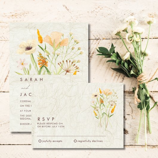 Whimsical Wildflowers Wedding RSVP Kaartje