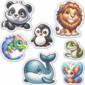 Whimsical Wildlife - 3D Animal Kingdom Sticker Set (Voorkant)