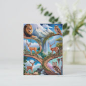 Whimsical Wildlife Fantasy Intrinsieke Miniatuur Briefkaart (Staand voorkant)