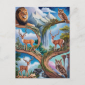 Whimsical Wildlife Fantasy Intrinsieke Miniatuur Briefkaart (Voorkant)