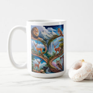 Whimsical Wildlife Fantasy Intrinsieke Miniatuur Koffiemok
