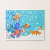 Whimsical Wildlife in Winter Snow Legpuzzel (Horizontaal)