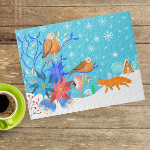 Whimsical Wildlife in Winter Snow Legpuzzel