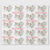 Whimsical Wildlife Kerstmis Puffin Wrapping Paper Cadeaupapier (Vlak)