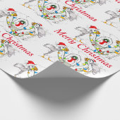 Whimsical Wildlife Kerstmis Puffin Wrapping Paper Cadeaupapier (Hoek)
