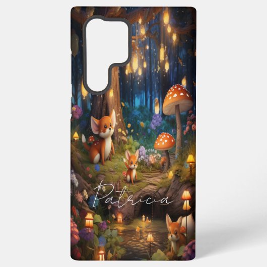 Whimsical Wildlife - Leuke Dierenvossen Paddestoel Samsung Galaxy Hoesje (Achterkant)