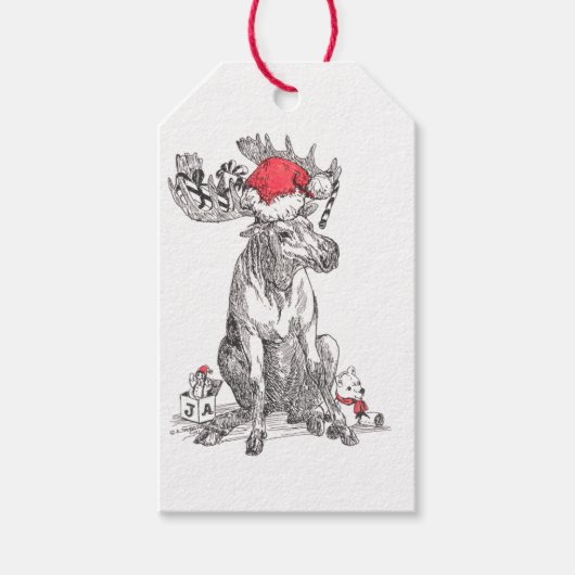 Whimsical Wildlife met kerstmis Ontworpen Cadeaulabel (Voorkant)