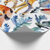 Whimsical Wildlife Waterverf Collage Cadeaupapier (Hoek)