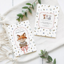 Whimsical Wildlings | Vintage Dieren Baby Shower Kaart