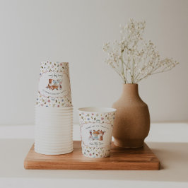 Whimsical Wildlings | Vintage Dieren Baby Shower Papieren Bekers