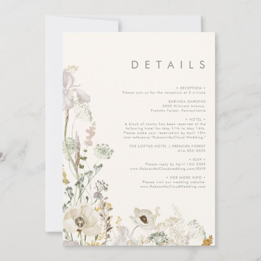 Whimsical Willem Meadow Sage Green All in One Kaart (Achterkant)