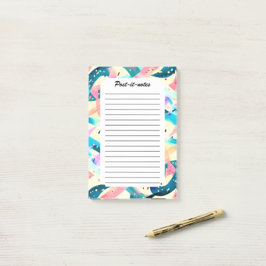 Whimsical Wind Retro Abstract Lint Post-it® Notes (Op bureau)