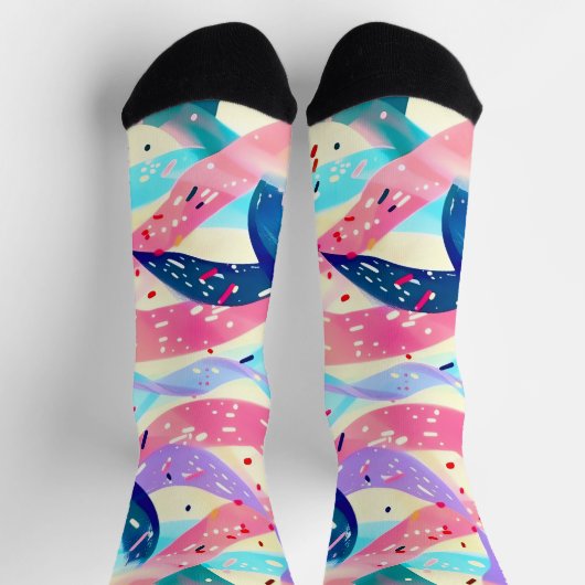Whimsical Wind Retro Abstract Lint Sokken (Top)