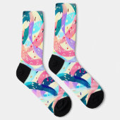 Whimsical Wind Retro Abstract Lint Sokken (Rechts)