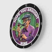 Whimsical Wine Enthusiast Graphic Grote Klok (Hoek)
