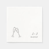 Whimsical Wine Glasses Custom Initialen Wedding Servet (Voorkant)