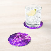 Whimsical Wing: Paarse vlinder geschulpte Onderzet Kartonnen Onderzetters (Insitu)