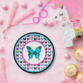 Whimsical Wings: Argyle Blues Papieren Bordje (Feest)