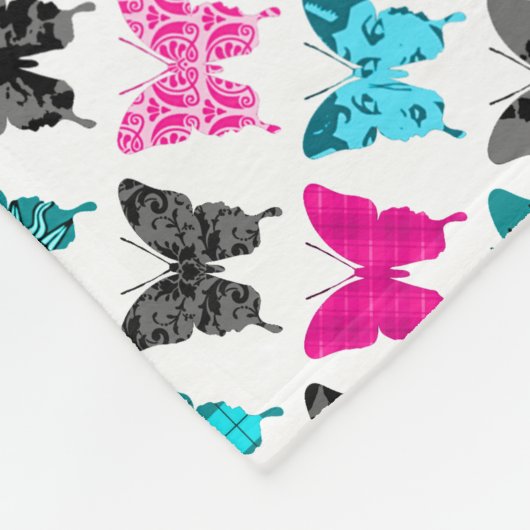 Whimsical Wings: Bergen en Blauwen Fleece Deken (Hoek)