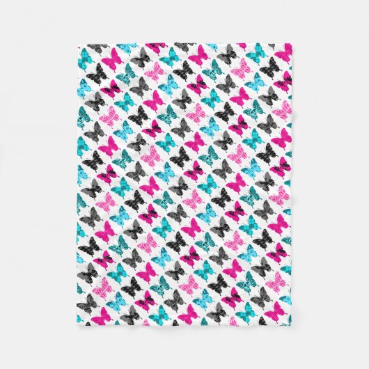 Whimsical Wings: Bergen en Blauwen Fleece Deken (Voorkant)