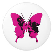 Whimsical Wings: Cameo Pink Keramische Knop (Voorkant)