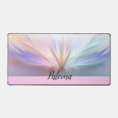 Whimsical Wings: Pastel Spectrum Feather Bureaumat (Voorkant)