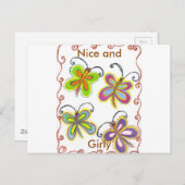 Whimsical Wings: Verbluffend vlinder-thema ontwerp Briefkaart (Voorkant / Achterkant)