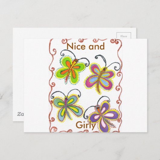 Whimsical Wings: Verbluffend vlinder-thema ontwerp Briefkaart (Voorkant / Achterkant)