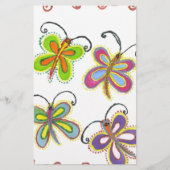 Whimsical Wings: Verbluffend vlinder-thema ontwerp Briefpapier (Voorkant)