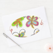 Whimsical Wings: Verbluffend vlinder-thema ontwerp Ovale Sticker (Envelop)