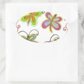 Whimsical Wings: Verbluffend vlinder-thema ontwerp Ovale Sticker (Tas)