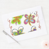 Whimsical Wings: Verbluffend vlinder-thema ontwerp Rechthoekige Sticker (Envelop)