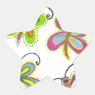 Whimsical Wings: Verbluffend vlinder-thema ontwerp Ster Sticker