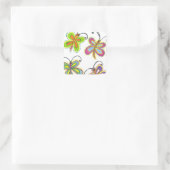 Whimsical Wings: Verbluffend vlinder-thema ontwerp Vierkante Sticker (Tas)