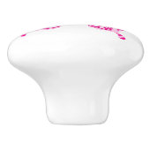 Whimsical Wings: Victoriaans roze Keramische Knop (Zijkant)