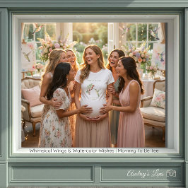 Whimsical Wings & Watercolor Wishes | Mommy To Be  T-shirt