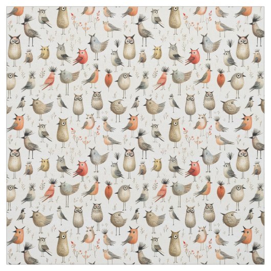 Whimsical Wings: Whimsy vogel Stof (Swatch)